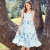 New Women Strap Fresh Floral Printing Lace Stitching Loose Waist Big Swing Tassels Dress New Women Strap Fresh Floral Printing Lace Stitching Loose Waist Big Swing Tassels Dress