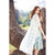 New Women Strap Fresh Floral Printing Lace Stitching Loose Waist Big Swing Tassels Dress New Women Strap Fresh Floral Printing Lace Stitching Loose Waist Big Swing Tassels Dress