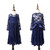 Girl Sweet Flower For Age 2-12 Baby Kids Princess DarkBlue Wedding Party Full-length Prom Dress Big Bow Long Sleeved Lace Dress