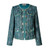 dark green Tweed jacket woman high quality Double Breasted short Jacket Coat spring autumn new