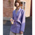 Retro autumn spring jacket women suit coats Violet outwear casual turn down collar streetwear loose jackets blazer