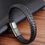 Trendy Men Jewelry Red Braided Leather Rope Bracelet Black Magnetic Buckle Bracelets Punk Men Wrist