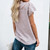 Women's Round Neck Floral Lace Hollow Out Short Sleeve Pullover T-Shirt