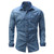 New Spring Men's Shirts Casual Long Sleeve Slim Fit Jeans Shirt Denim Uniform Shirt Military Style Male Slim Shirts