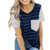 Striped T Shirt Women O-neck Short Sleeve New Pocket Tops Tee Shirts Women Clothes Casual Female Raglan sleeves tshirt
