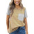 Striped T Shirt Women O-neck Short Sleeve New Pocket Tops Tee Shirts Women Clothes Casual Female Raglan sleeves tshirt