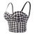 Cotton Plaid Bustier Push Up Night Club Bralette Women's Floral Bra Cropped Top Vest Corset Plus Size