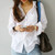 Spring One Pocket Women White Shirt Female Blouse Tops Long Sleeve Casual Turn-down Collar Style Women Loose Blouses