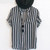 Striped Men Shirt Lapel Neck Button Casual Brand Shirts Men Hip-hop Short Sleeve Tops