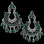 Green Tribal Silver Earrings 92.5 Silver