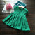 Summer Kids Dresses for Girls Casual V-neck Bowknot Clothing Cute Baby Toddler Girl Princess Party Red Green Linen Dress