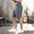 Casual Solid Color Shorts Men's Gym Fitness Workout Cotton Short Pants Male Summer Running Sport Bermuda Knee Length Sweatpants