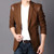 Hot! New Spring and autumn men's clothing Casual Slim Fit Blazer Leather Patchwork Plus Size Suits Jacket Men Outwear