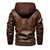 winter men's leather jacket motorcycle hooded jacket men's warm Leisure PU leather coat M-5XL