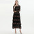 Designer dress Spring Women's Dress Long Sleeve Mesh Embroidery Cascading Ruffle Vintage Dresses