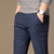 Mens Spring And Summer Casual Pants Men Striped Micro Elastic Straight Trousers