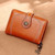 100% Genuine Leather Simple Short Wallet For Women High Quality Clutch Purse Large Capacity Coin Pocket Card Holder Brown