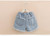 Hot Summer Teenager Children Blue White Embroidery Little Kids Girls Denim Shorts For 2 3 4 6 8 10 12 Years Baby