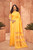 Linen Saree with Golden Brocade Border ,Bright Yellow Color