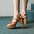 Women sandals thick high heels platform ladies shoes genuine leather buckle summer women pumps black brown