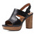 Women sandals thick high heels platform ladies shoes genuine leather buckle summer women pumps black brown