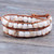 Unique Natural Random Shape Shell Beads Leather Wrap Bracelet Multi Layered Beads Bracelet Natural Stone Bracelet Jewelry