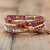 Exclusive Vintage Wrap Bracelets W/ Natural Stone Crystals Beaded Triple Statement Bracelet Bohemian Beads Jewelry
