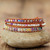 Exclusive Vintage Wrap Bracelets W/ Natural Stone Crystals Beaded Triple Statement Bracelet Bohemian Beads Jewelry