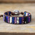 High End Tube Shape Lapis Lazuli Single Leather Wrap Bracelets Vintage Weaving Beaded Cuff Bracelet Bijoux