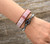 Women Bracelet Jewelry Natural Pink Opal Stone Tube Beads Leather Wrap Bracelet Girlfriend Gifts