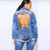 Sexy Back Chains Hollow Out Long Denim Jacket Plus Size 3XL Women Backless Ripped Hole Jeans Jacket Streetwear Coat