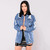 Casual Loose Plus Size Denim Jacket Women Streetwear Ripped Holes Long Sleeve Oversize Denim Jacket and Coat