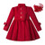 Red Christmas Girls Coat Turtleneck Girls Winter Coat Cute  Bows Kids Outwear Clothing
