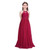 Sleeveless Girls Lace Chiffon Halter Flower Girl Dress Princess Pageant Wedding Kids First Communion Tutu Maxi Long Dress