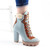 Boots Women Denim Platform Ankle Boots Chunky Heel Round Toe Winter Boots Shoes for Women High Heels botas de