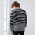 Men's Casual Round Neckline Contrasting Long-sleeved Knit Sweater