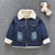 Children Boys Jacket Outerwear Thick Winter Denim Jacket Turn Down Collar Cotton Coat WarmKids Button Jacket Baby Boy Clothes