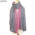 New Twill Crease Scarf Women Cotton and Linen Pleated Gradient Collar Shawl Wraps Lady Leopard Point Warm Scarves