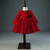 Red Tutu Girl Baby Baptism Clothes Dress Long Sleeve Beads Lace Wedding Christening Gown Infant Dress for 1 Year Birthday Party