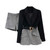 Patchwork Plaid Two Piece Set For Women Lapel Long Sleeve Sashes Blazer Wide Leg Shorts Casual Sets Female