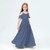 Little Bridesmaid Party Off-Shoulder Ruffled Sleeves Dress Girl Wedding Banquet Kids Birthday Party Dresses For Girls Costumels