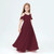 Little Bridesmaid Party Off-Shoulder Ruffled Sleeves Dress Girl Wedding Banquet Kids Birthday Party Dresses For Girls Costumels