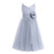 Kids Girls Pleated Tulle Mesh Shoulder Straps Flower Girl Dress With Mesh Bowknot Princess Pageant Wedding Party Dress