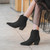 Ankle Boots for Women Autumn Winter Western Cowboy Boots Women Slip on Wedge High Heel Boots Brown Black Suede Shoes Botas