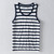 Men Summer Casual Cotton Linen Yarn Dye Vest Style Striped Sleeveless Top Round Neck Simple Pullover Navy Tank Male