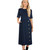 Nice-forever New Spring Solid Color with Pocket Round Neck Dresses Casual A-Line Women Flare Swing Dress
