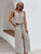 Summer Women Casual Two Piece Set Solid Color V Neck Tank Crop Top Sets High Waist Wide Leg Pants Holiday Outfits