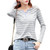 Women T-Shirt Cotton Short Long Sleeve Lady T Shirt Striped Summer Spring Autumn Female White