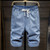 Men's Striped Short Jeans Summer New Advanced Stretch Casual Denim Shorts Pants Male