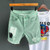 Green denim short Men Short Summer Cargo jeans short Men Casual Brand Classic Beach Men hole Ripped Shorts Bermuda